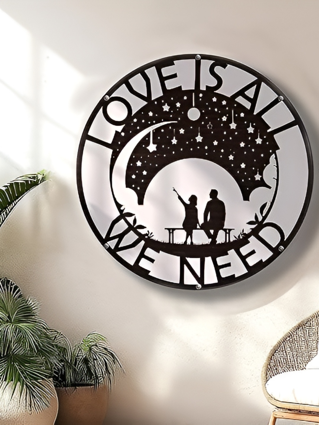 

Indianara Black Self-Design Wall Hanging
