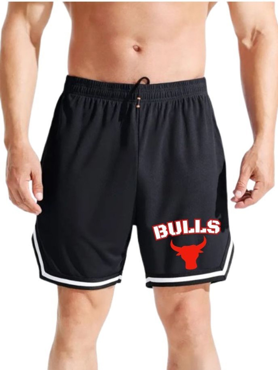 

culish Men Colourblocked Printed High-Rise Training or Gym Sports Shorts, Black