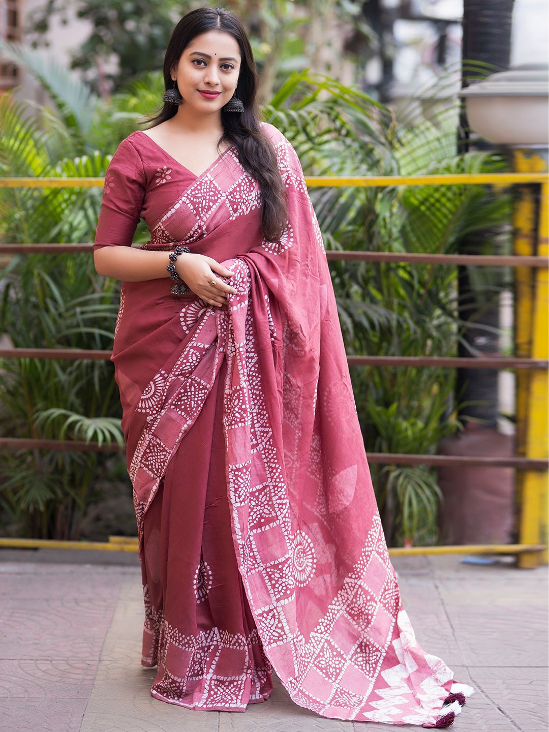 

DIVASTRI Bandhani Designer Chanderi Saree, Pink