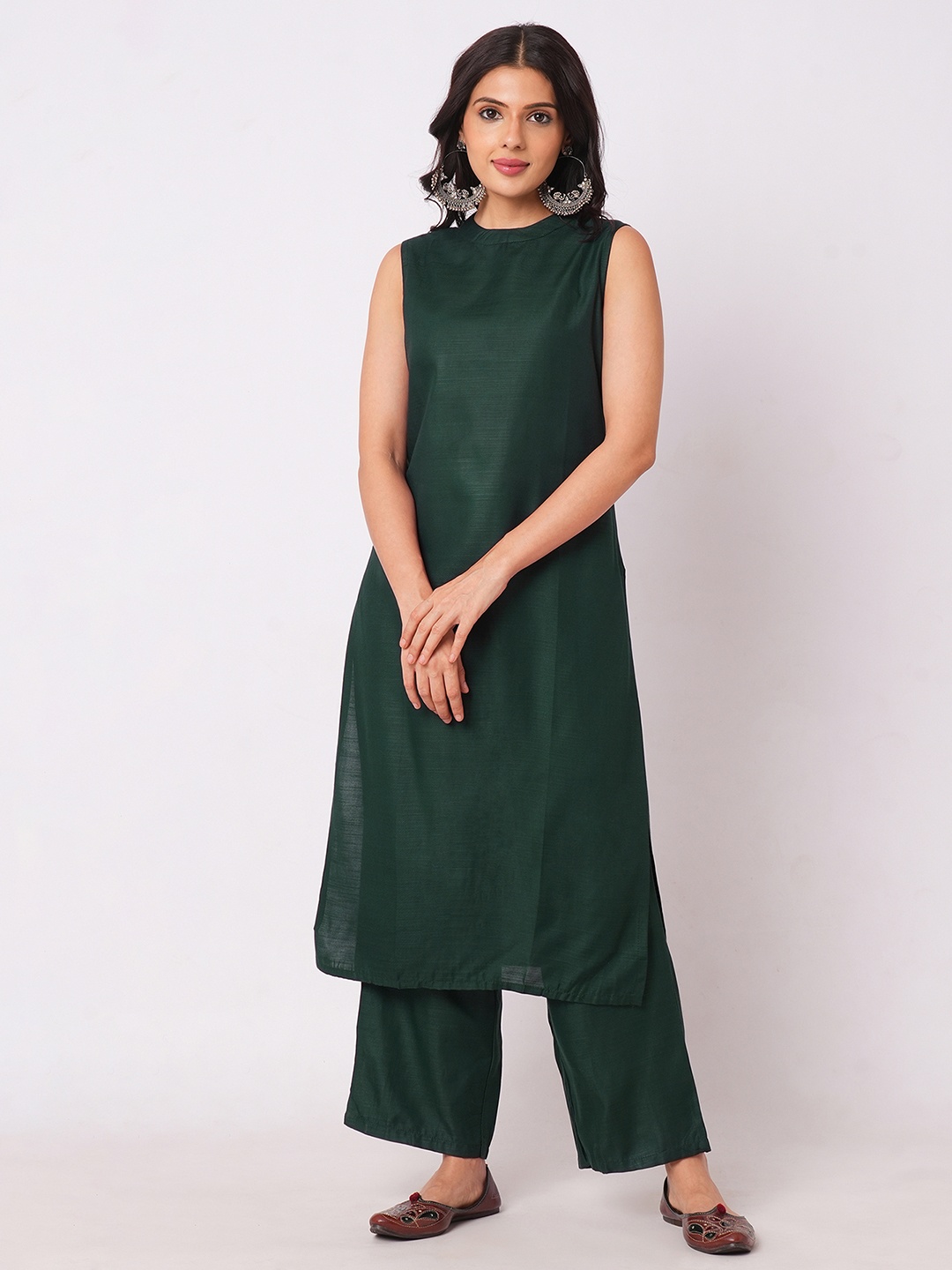 

Moda Rapido Round Neck Top With Trousers, Green