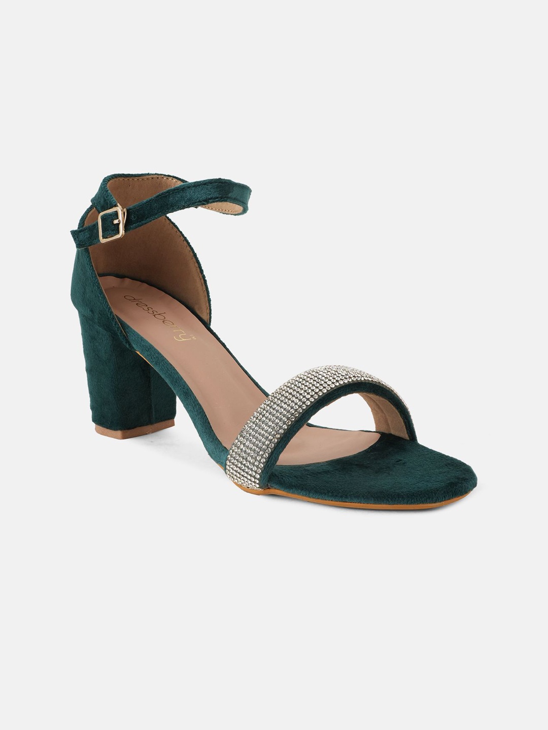 

DressBerry Block Sandals, Green