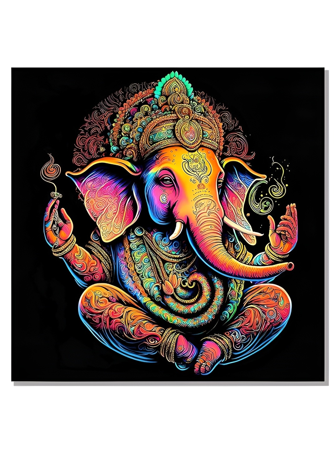 

Indianara Grey & Blue 1 Piece Canvas Religious Wall Paintings