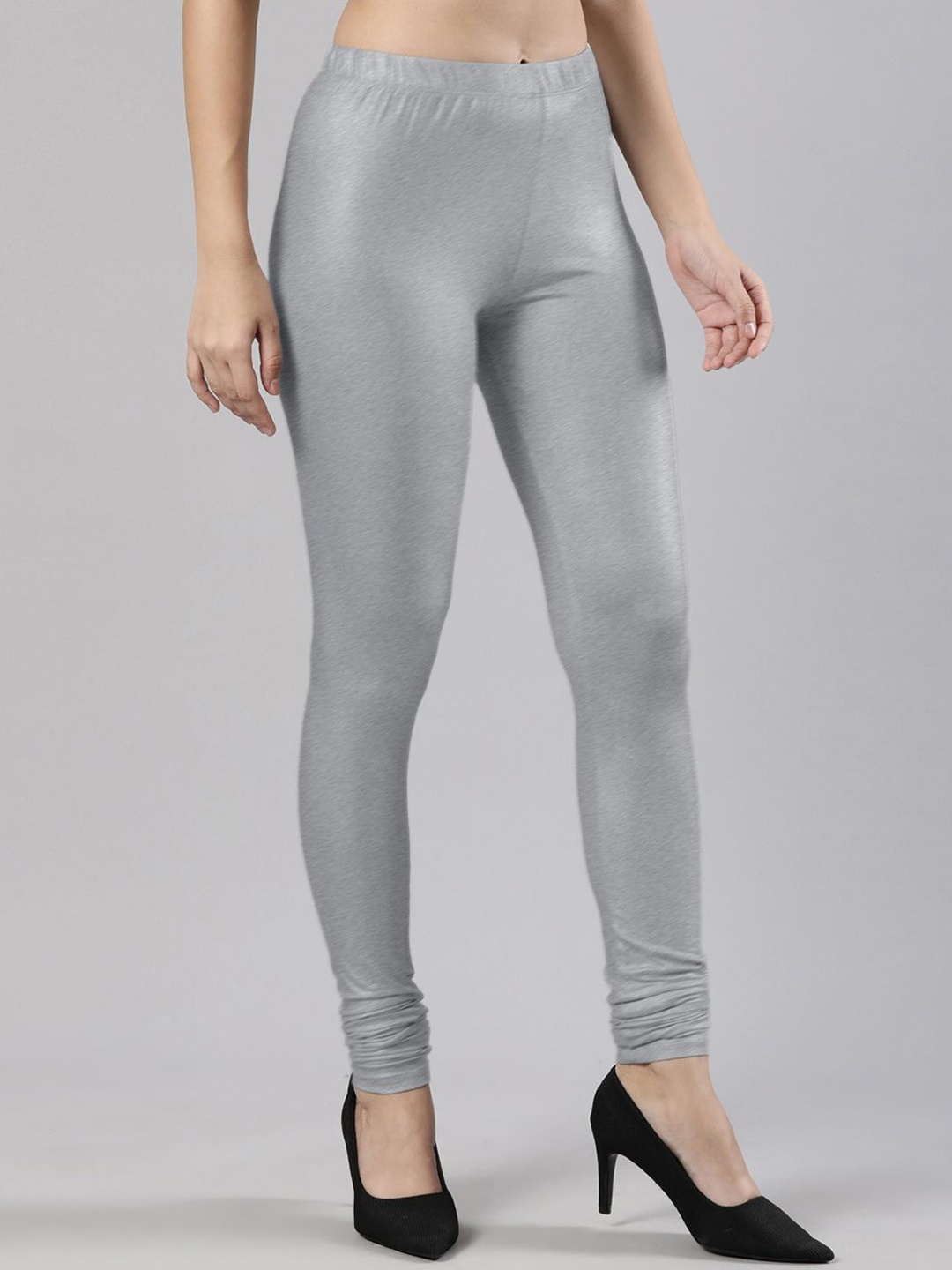 

Femmora Churidar Length Leggings, Grey melange