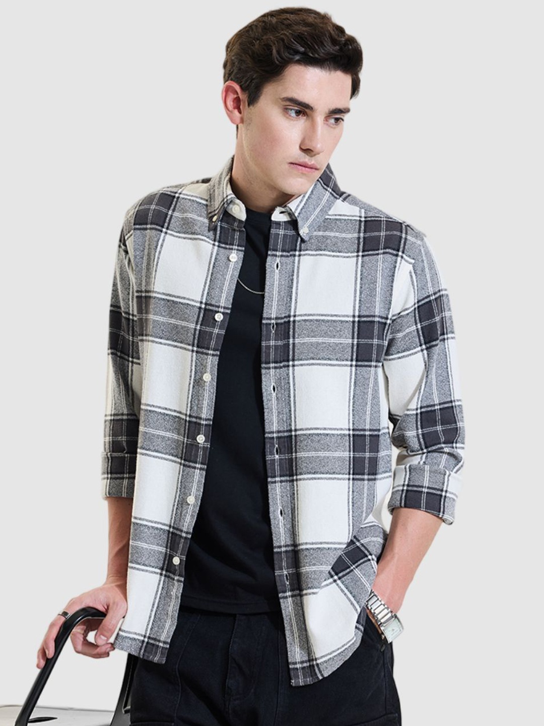 

Snitch Men Checked Tailored Jacket, Off white