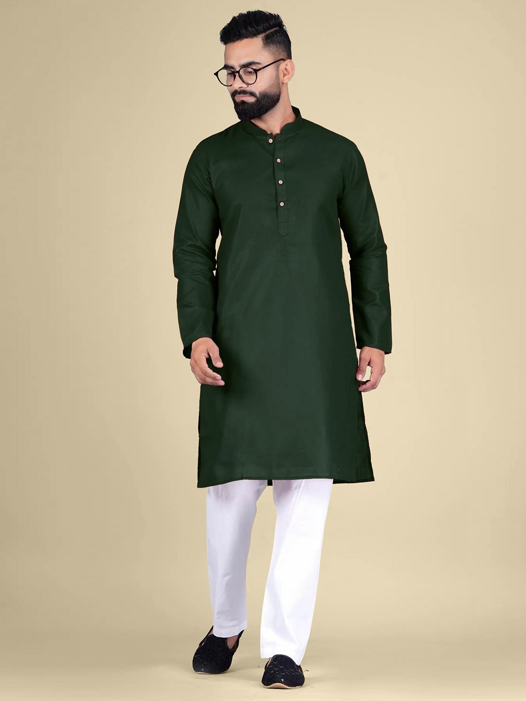 

Moda Rapido Mandarin Collar Straight Kurtas, Green