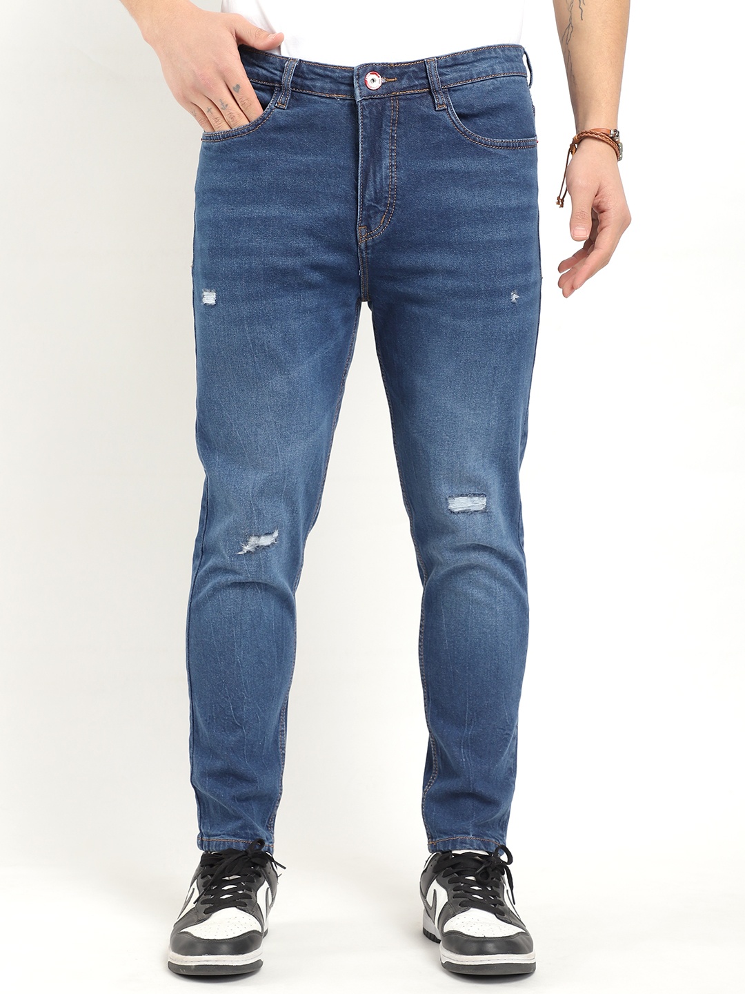 

JIMMY & JORDAN Men Jean Skinny Fit Mildly Distressed Light Fade Jeans, Blue