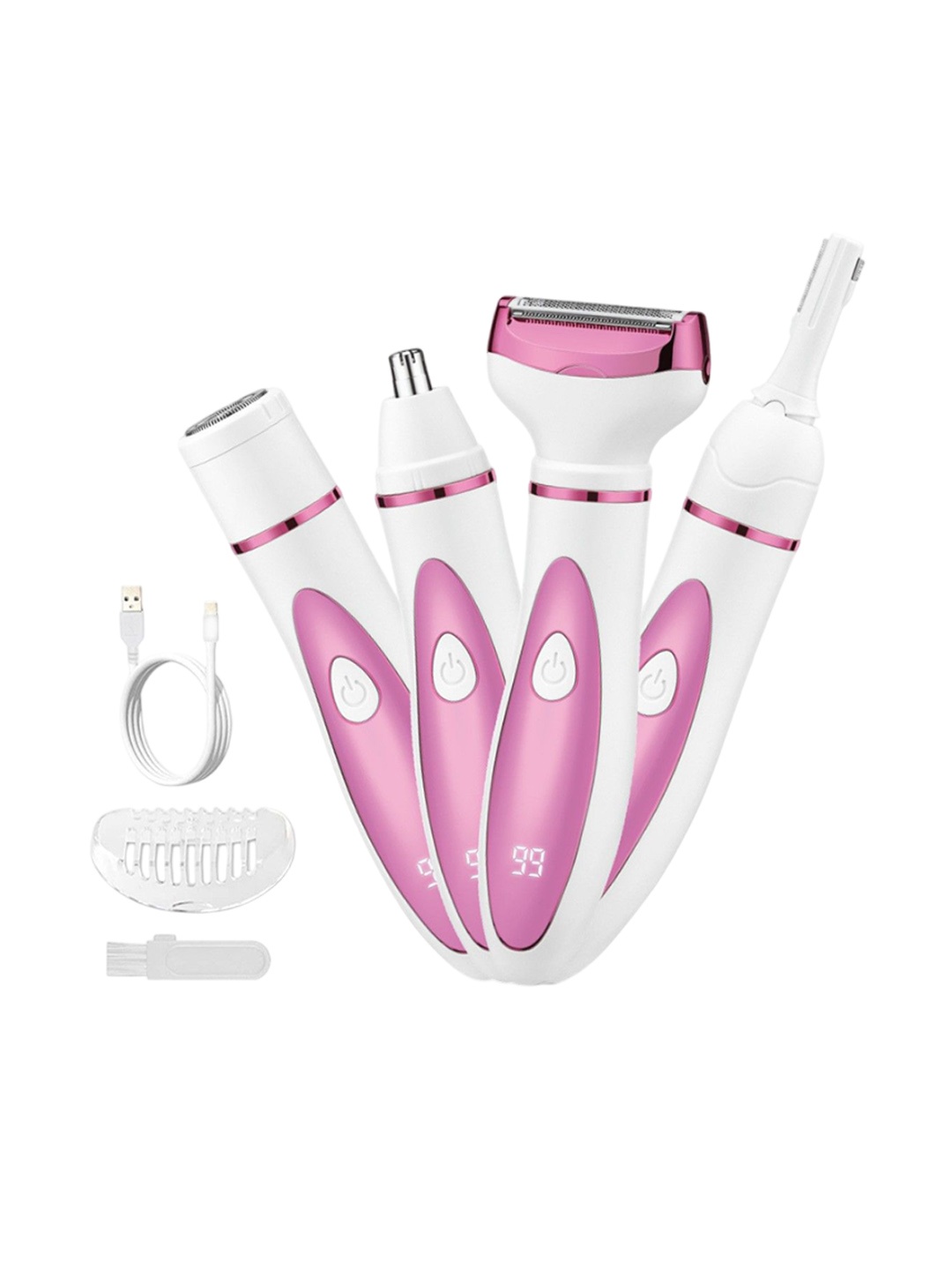 

semino 4 In 1 Rechargeable Painless Electric Razor Trimmer, White