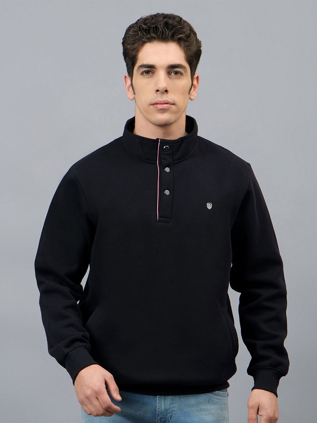 

Cantabil Men Printed Sweatshirt, Navy blue