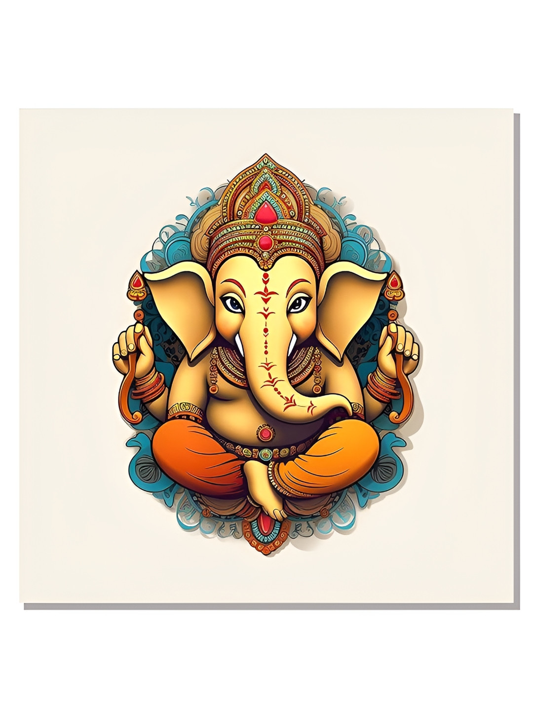 

Indianara Yellow & Orange 1 Piece Canvas Religious Wall Paintings