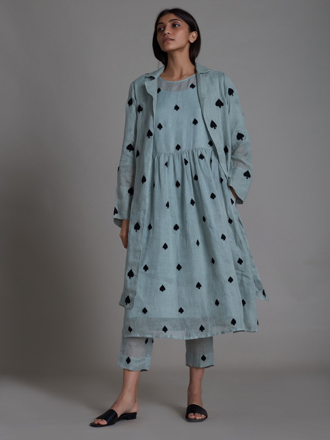 

MATI Printed Tunic Jacket With Trousers Co-Ords, Blue