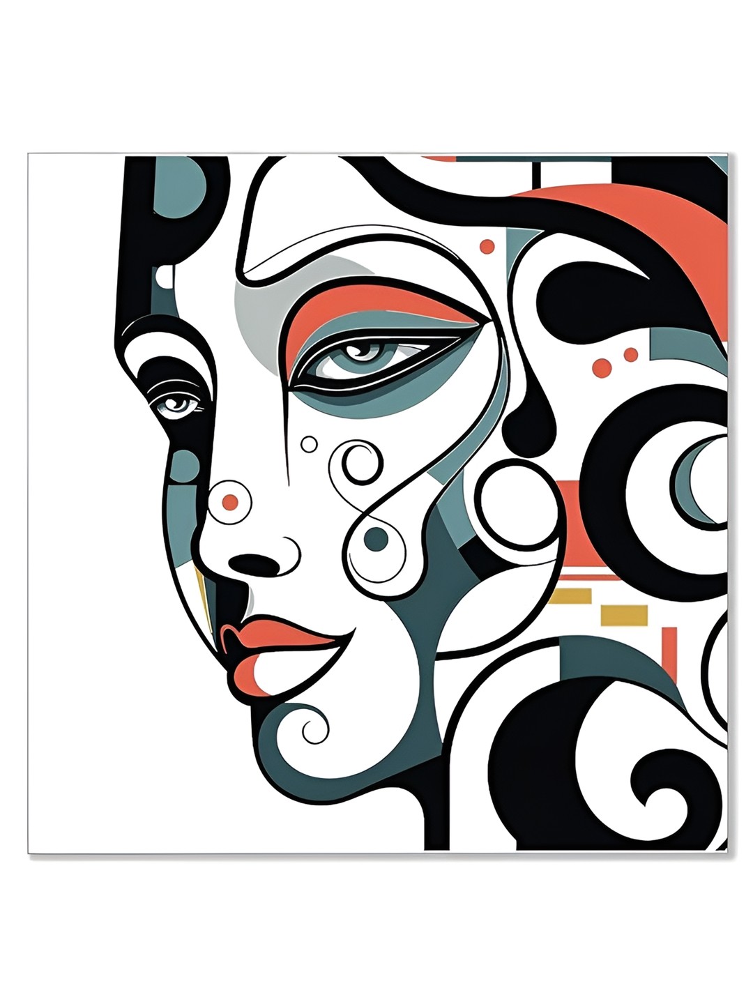 

Indianara White & Black 1 Piece Canvas Abstract Wall Paintings