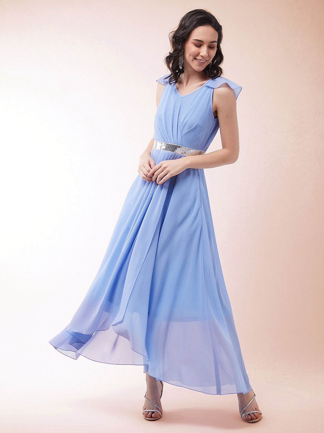 

all about you Georgette Maxi Dress, Blue