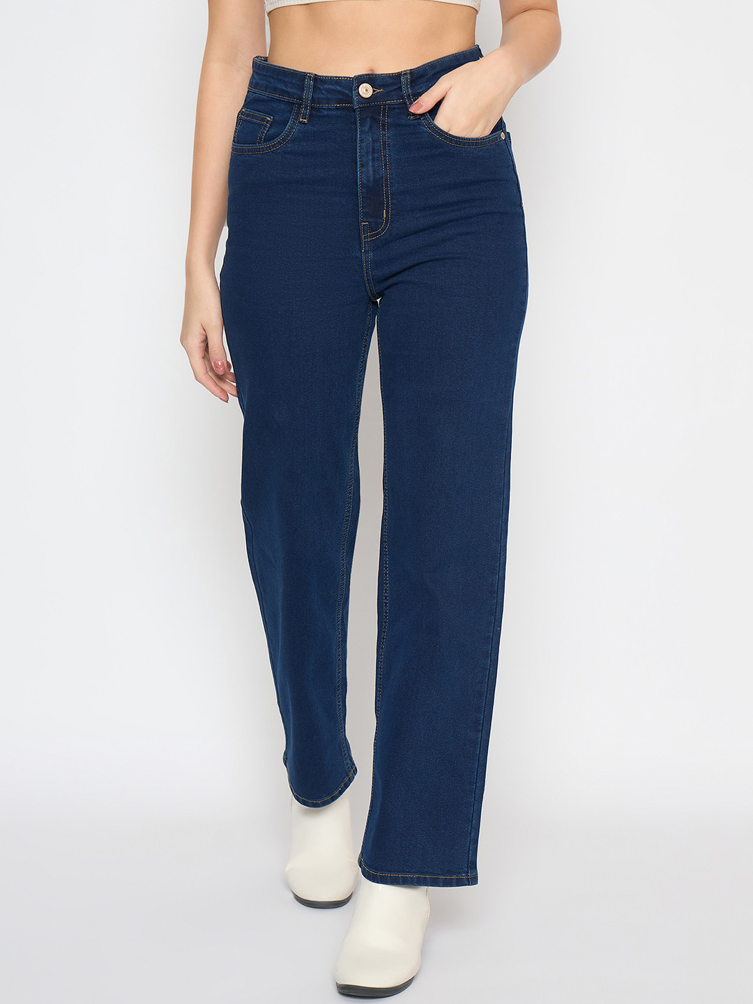 

Madame Women Straight Fit Jeans, Blue