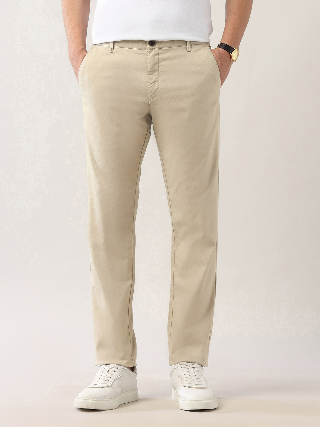 

Arrow Sport Men Classic Chinos Trousers, Beige