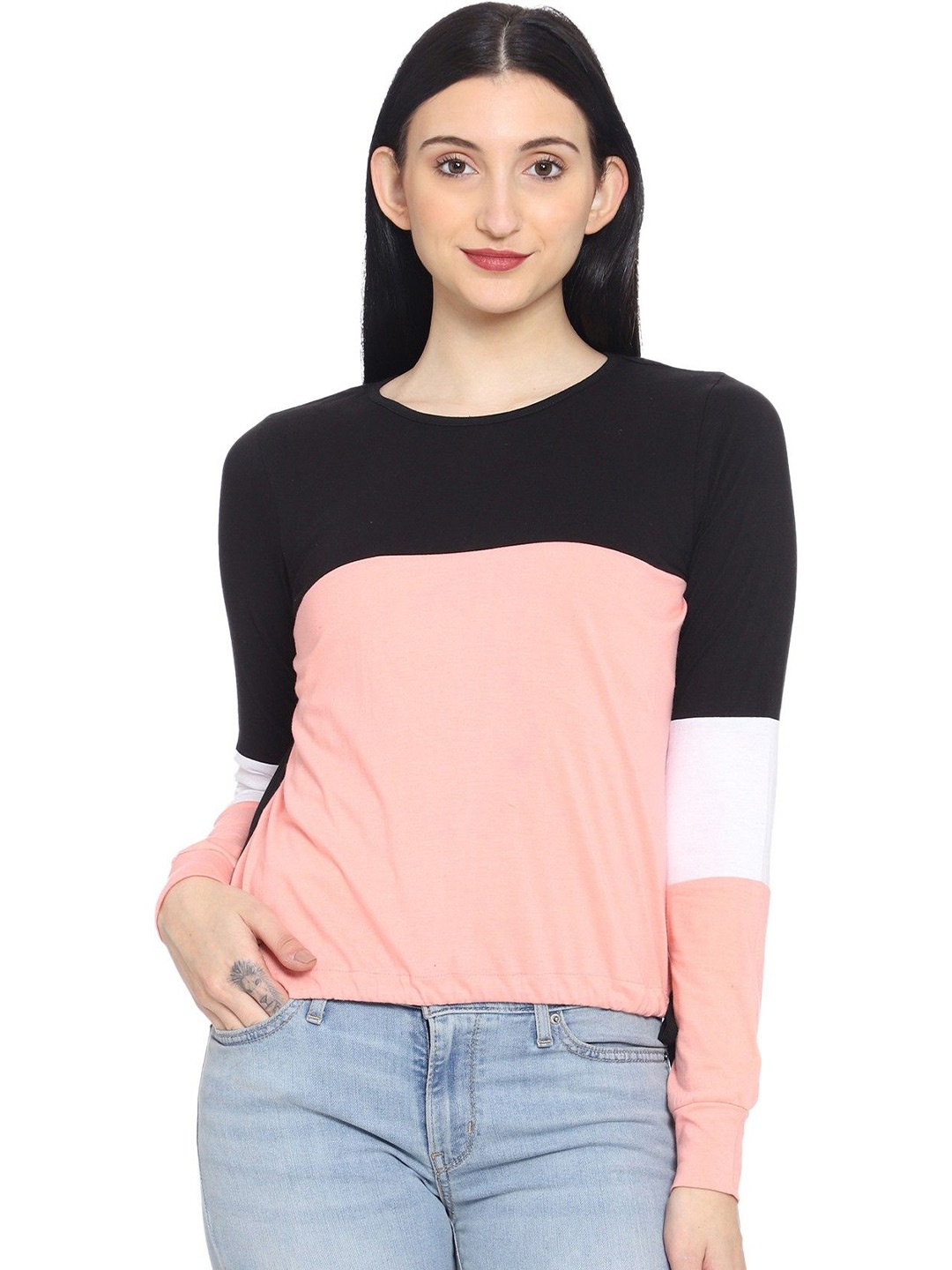 

ROARERS Colourblocked Top, Pink