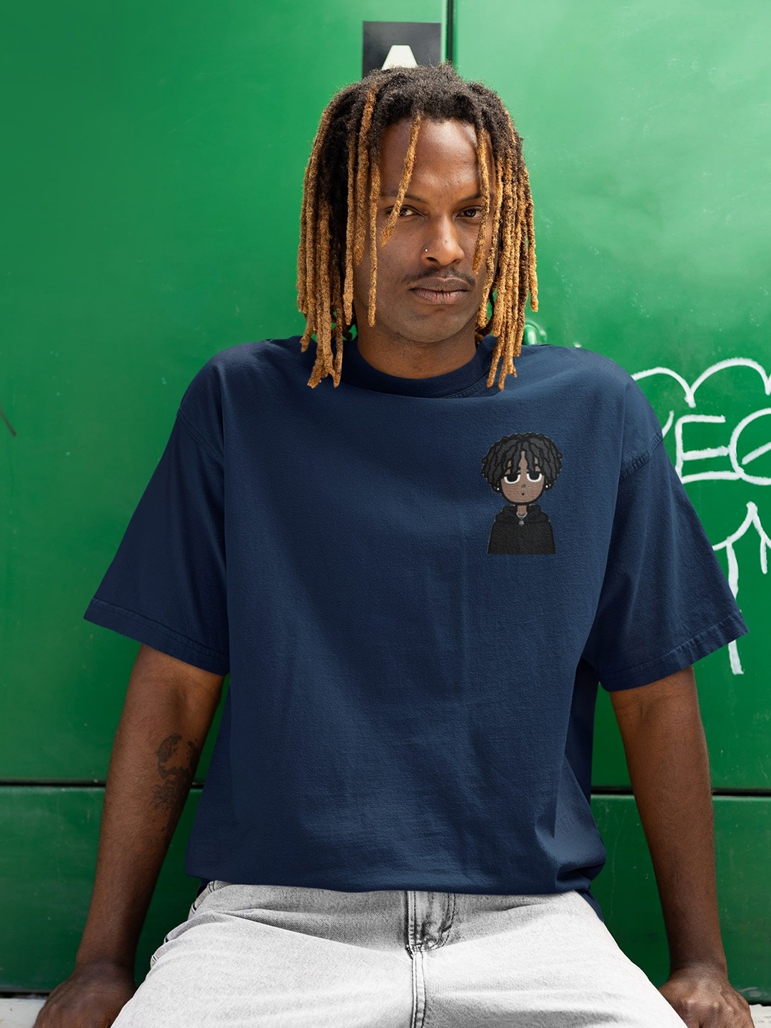 

Edyssa Men Printed T-shirt, Navy blue