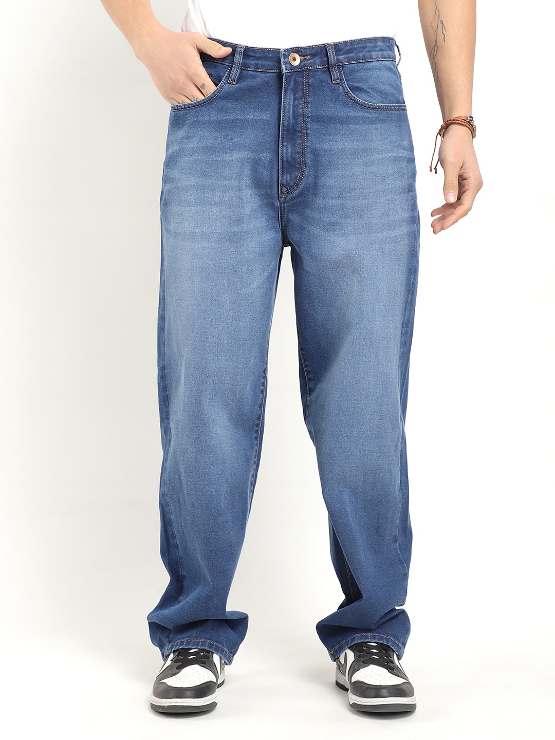 

JIMMY & JORDAN Men Jean Low Distress Light Fade Jeans, Blue