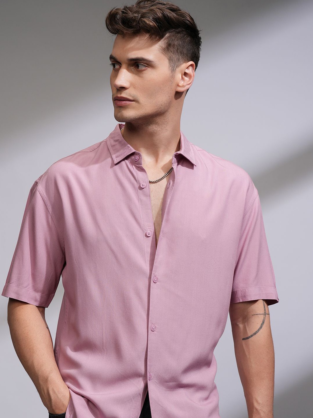 

HIGHLANDER Men Opaque Casual Shirt, Pink