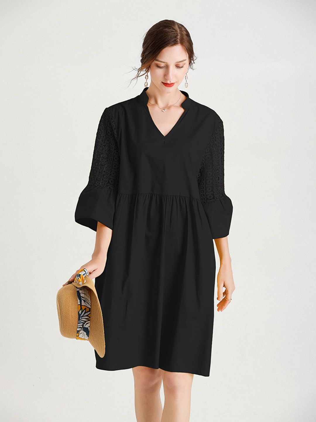

JC Collection A-Line Dress, Black