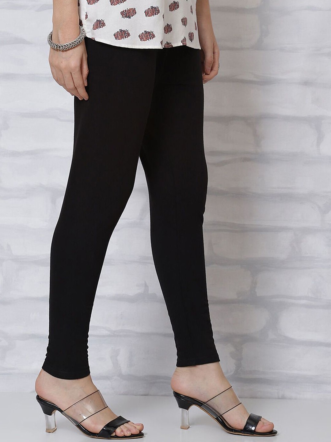 

Rangriti Cotton Ankle-Length Leggings, Black