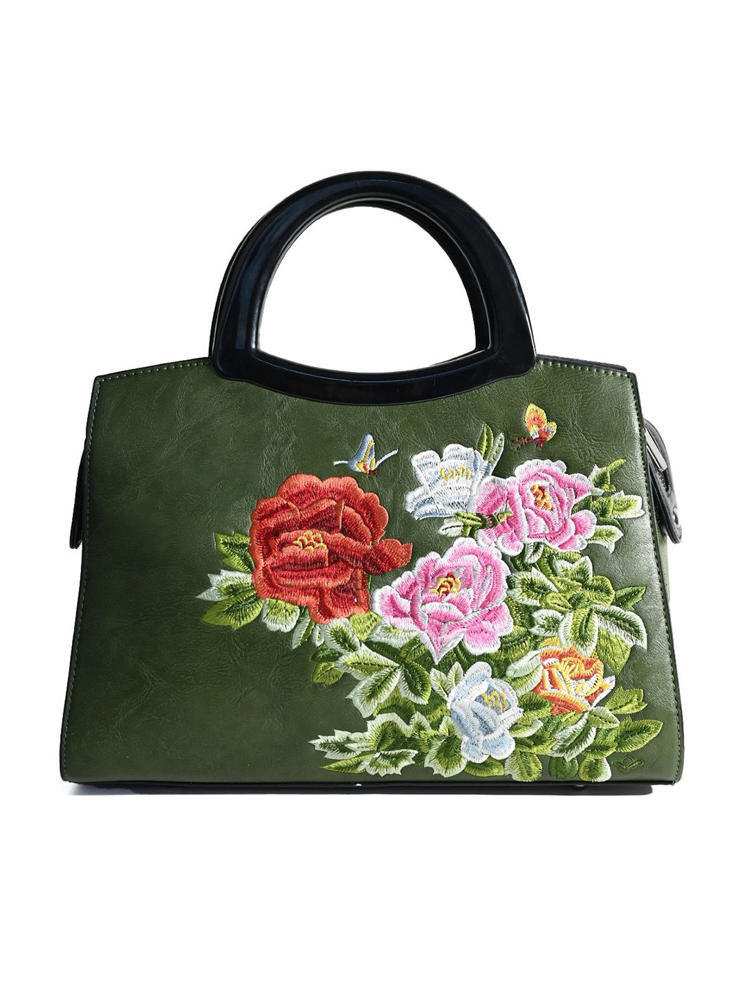 

ODETTE Floral PU Structured Handheld Bag, Green