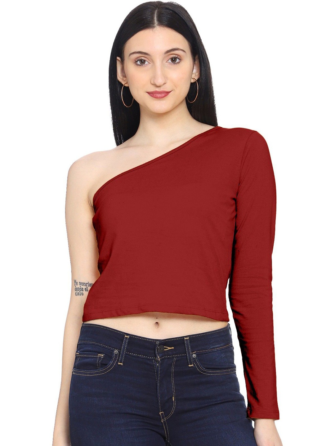 

ROARERS One Shoulder Top, Maroon