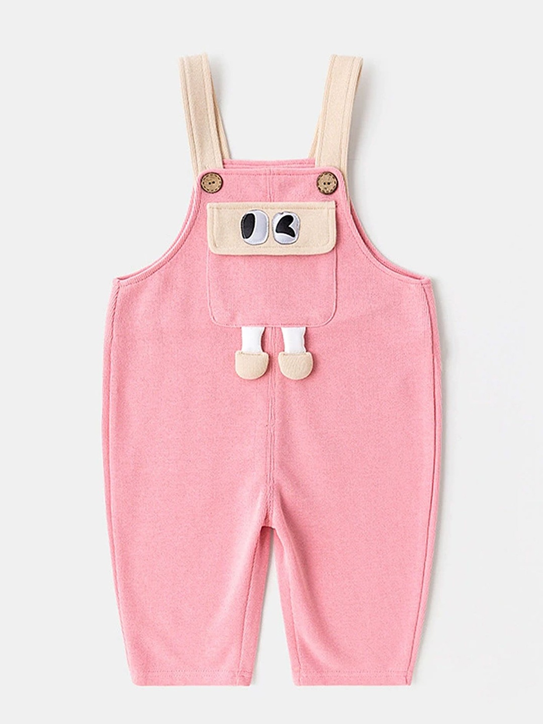 

LULU & SKY Front Flap Pocket Dungaree, Pink