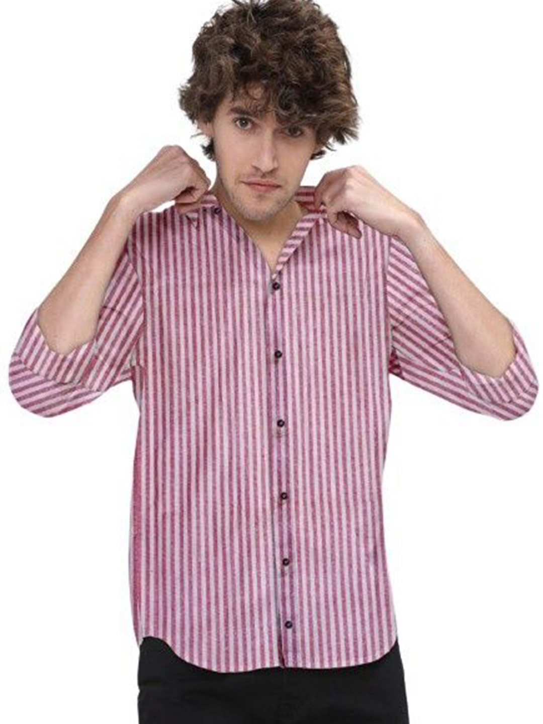 

ISUEL FAB Men Opaque Printed Casual Shirt, Pink