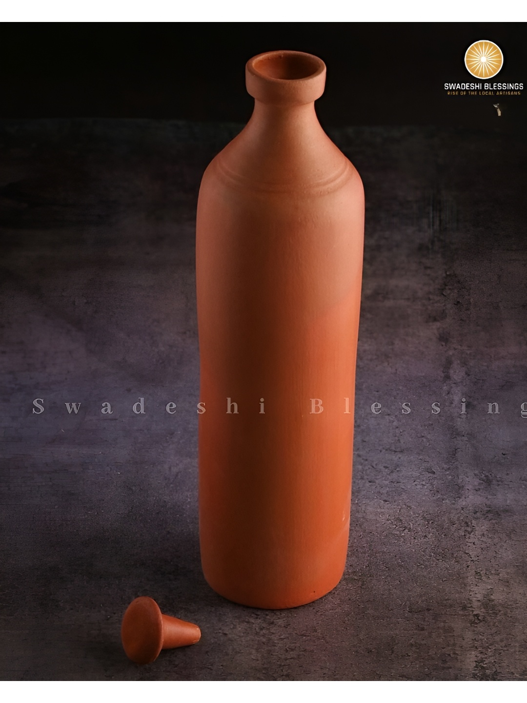 

Swadeshi Blessings Red Single Ceramic Clay Water Bottle-1 L