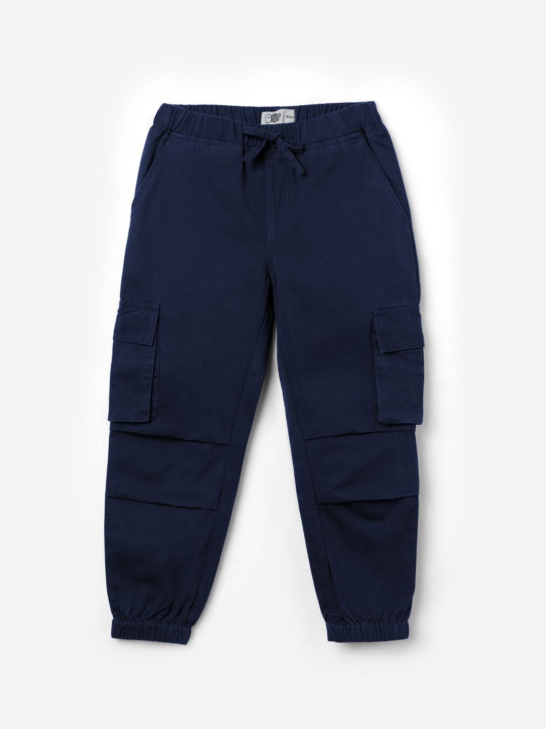 

The Souled Store Boys Mid Rise Pure Cotton Cargo Joggers, Navy blue
