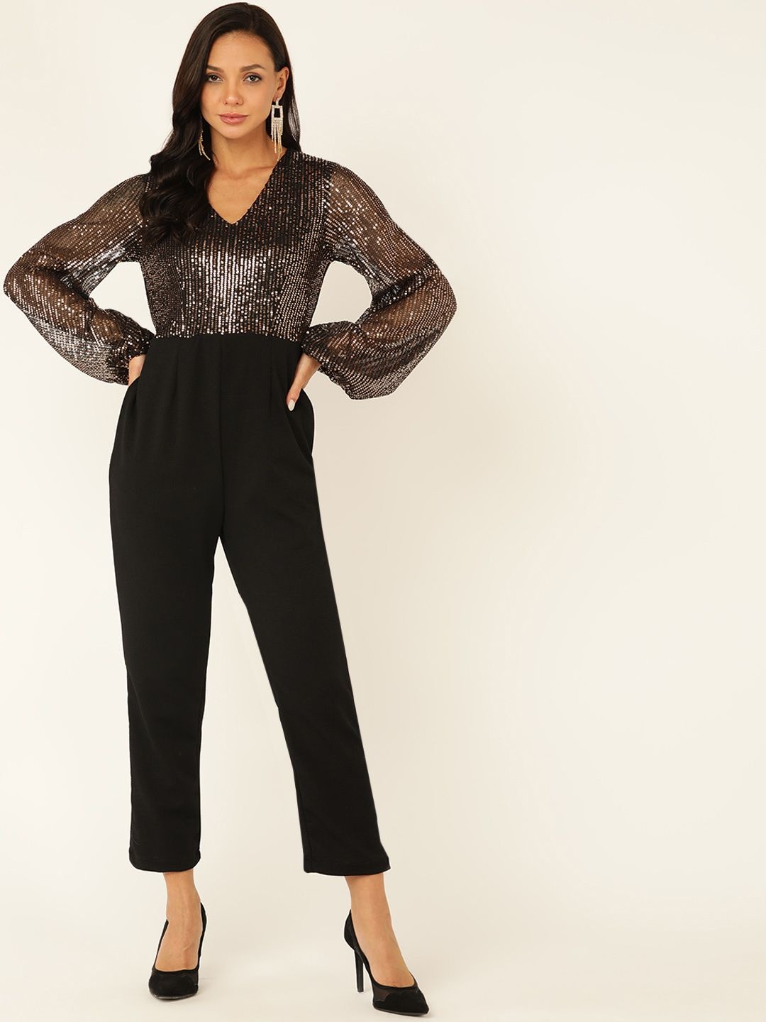 

MISS HAUTE with Embellished Jumpsuit, Black