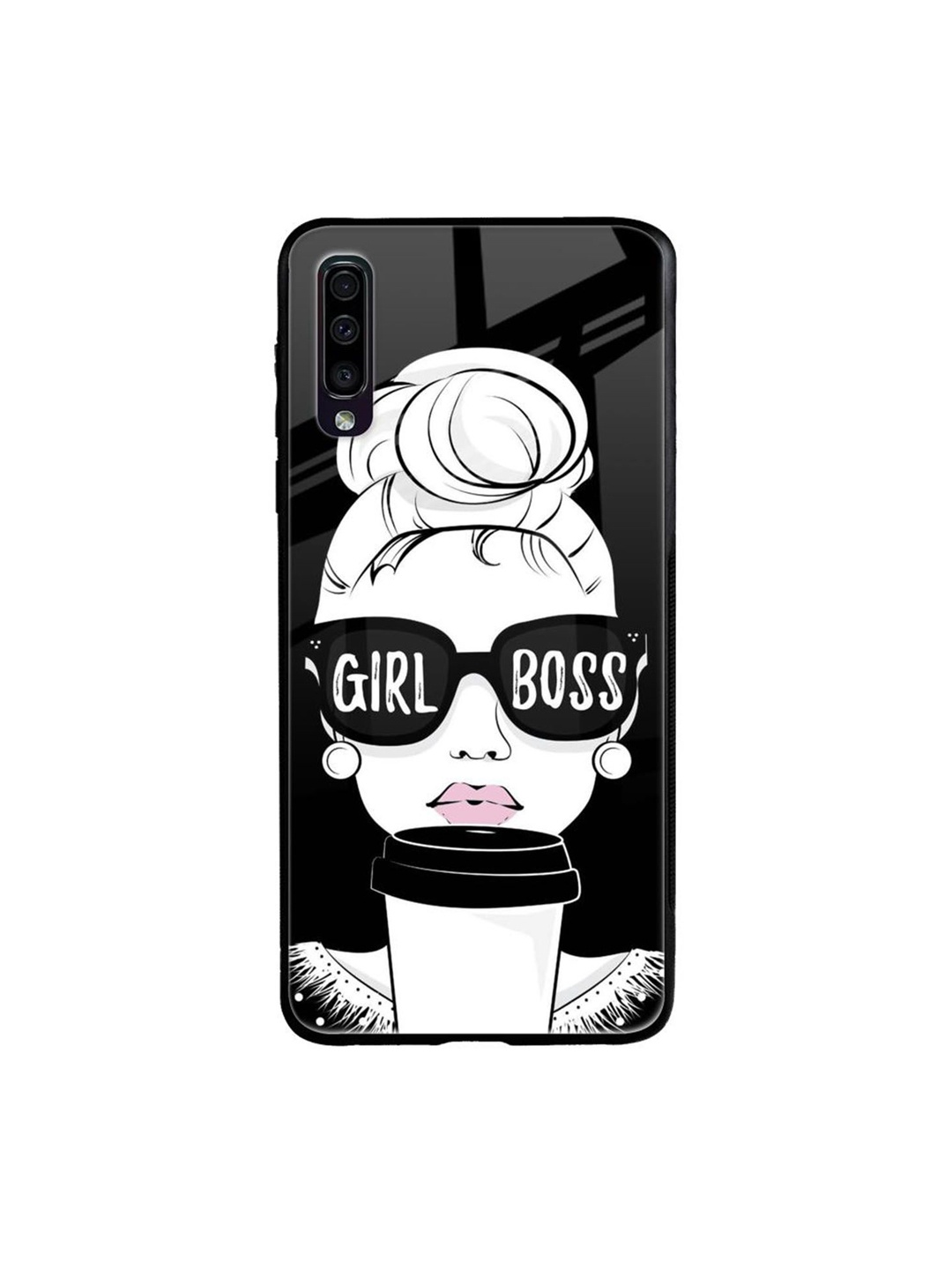 

QRIOH Quirky Printed Samsung Galaxy A70 Back Case Mobile Accessories, Black