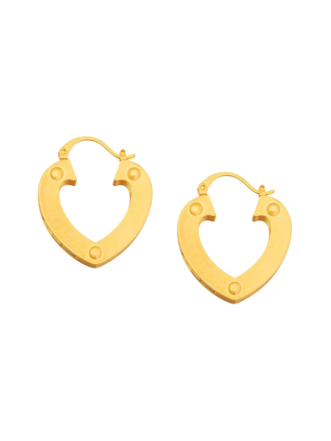 

MNSH Brass-Plated Contemporary Shaped Hoop Earrings, Gold
