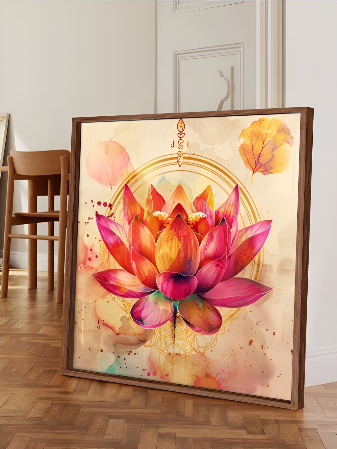 

Myntra Elegant Homes Pink & Beige Lotus Floral and Botanical Printed Canvas Wall Art