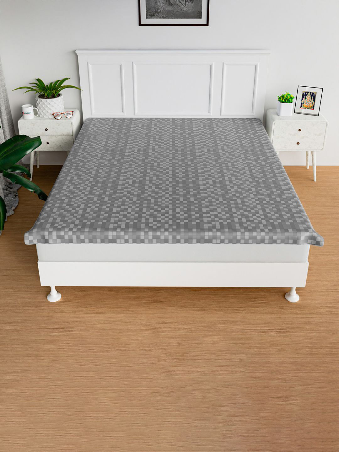 

Kuber Industries Grey Water Resistant Mattress Protector