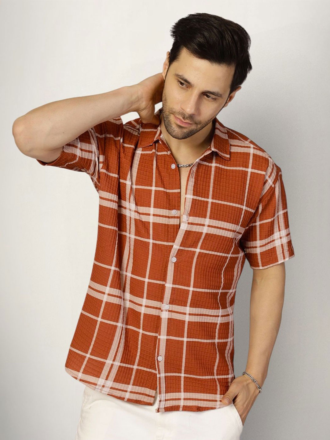 

SZN Men Original Opaque Printed Casual Shirt, Brown