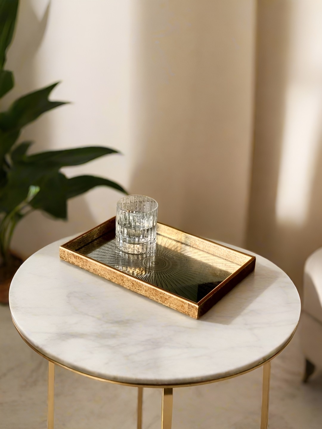 

Mason Home Gold-Toned Printed Mirror Mirage Acrylic Serving Tray