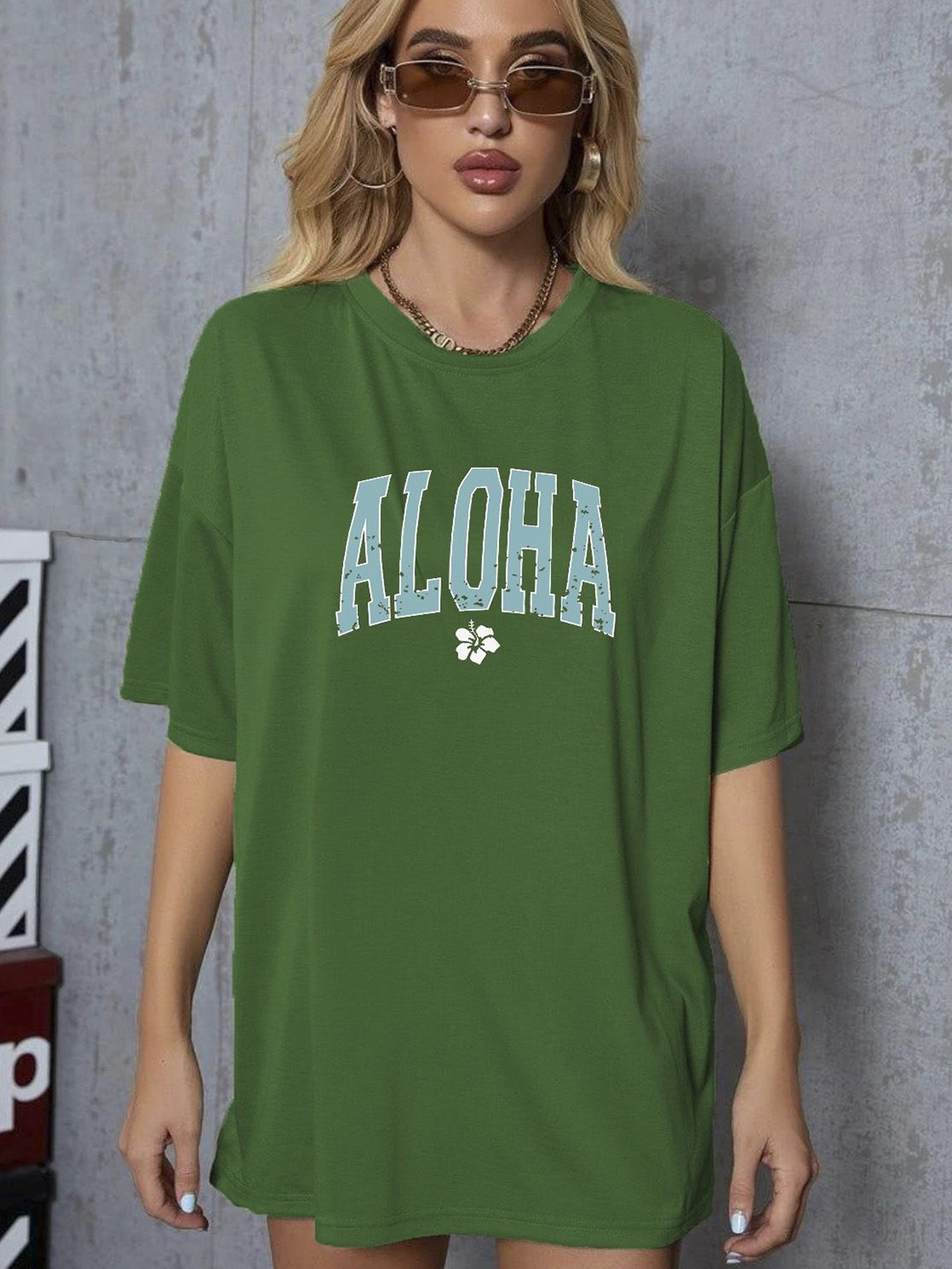 

SZN Women Printed Applique T-shirt, Green