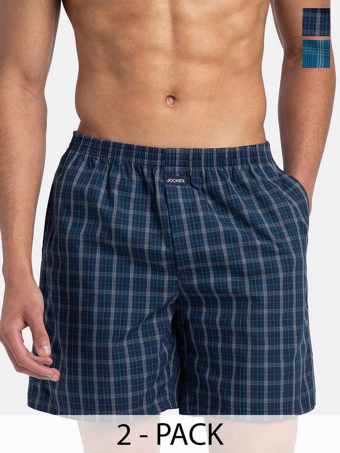 

Jockey Men Checked Technology Shorts, Navy blue
