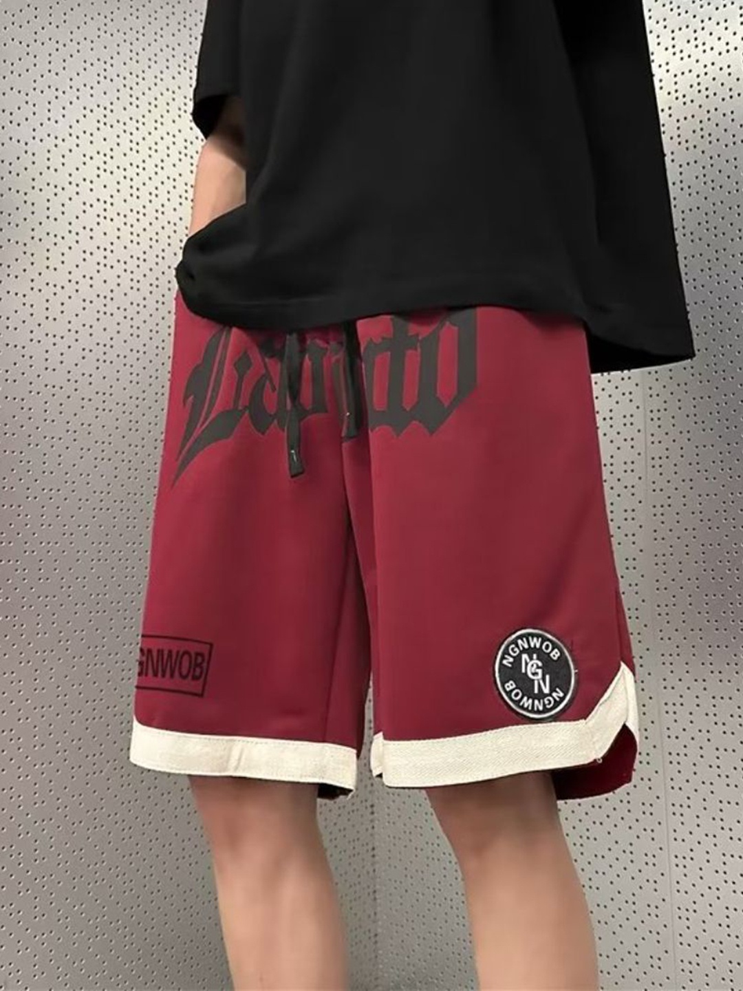 

HERE&NOW Men Loose Fit Sports Shorts, Maroon