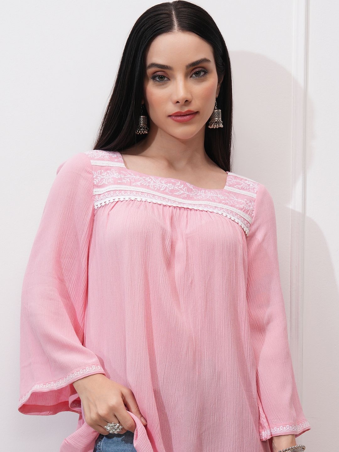 

Vishudh Embroidered Top, Pink