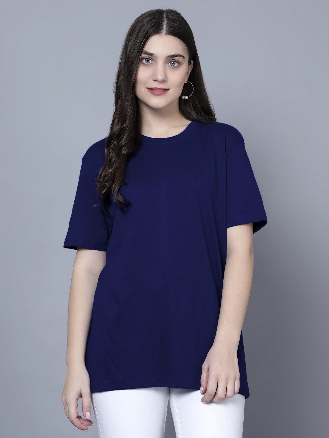 

SZN Women Printed Pockets T-shirt, Navy blue