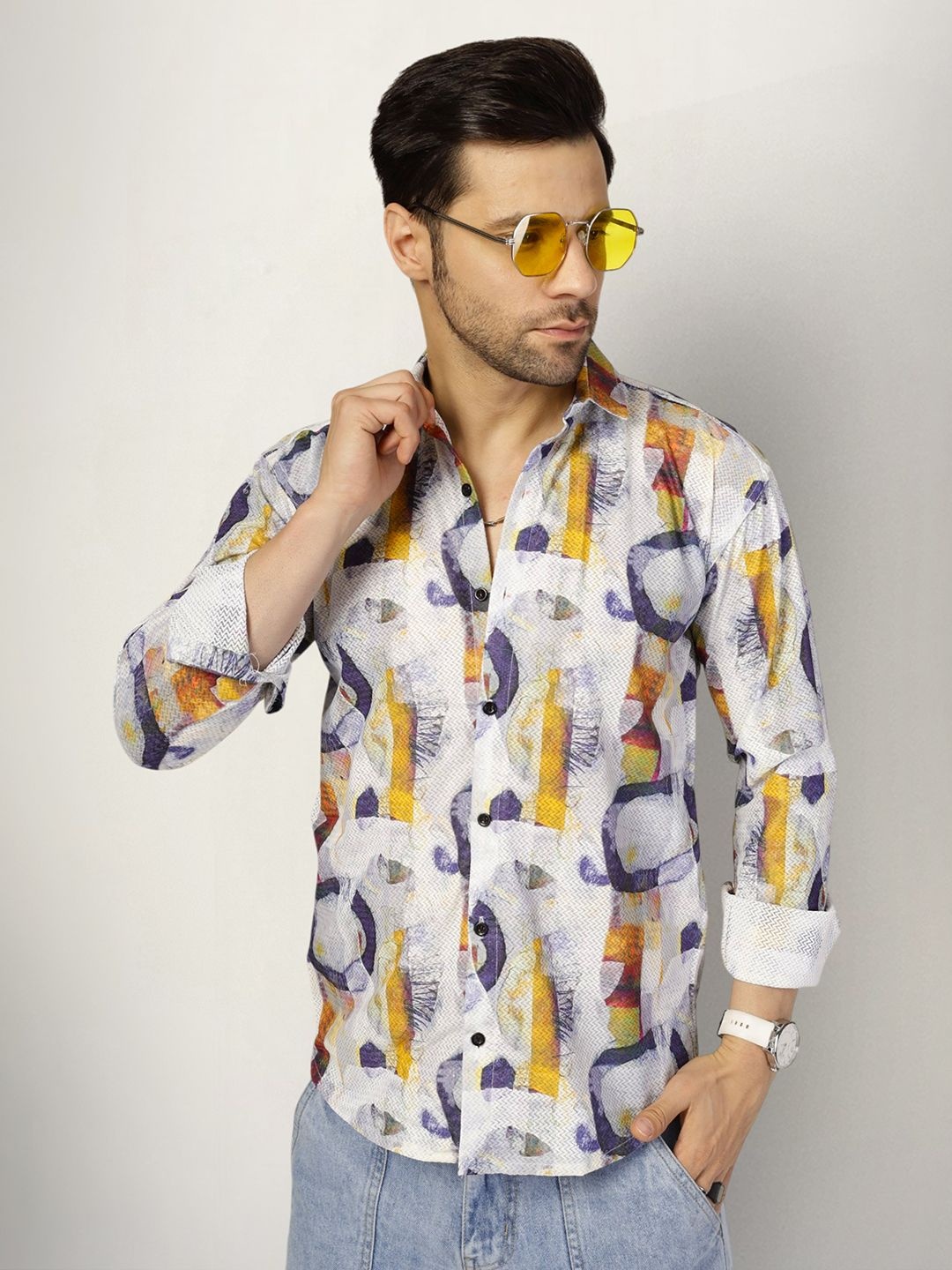 

SZN Men Original Opaque Printed Casual Shirt, Multi