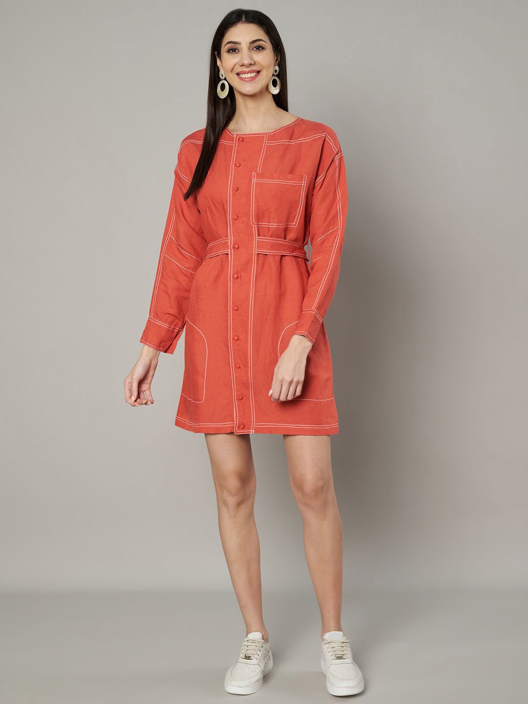 

Amagyaa A-Line Mini Dress, Rust