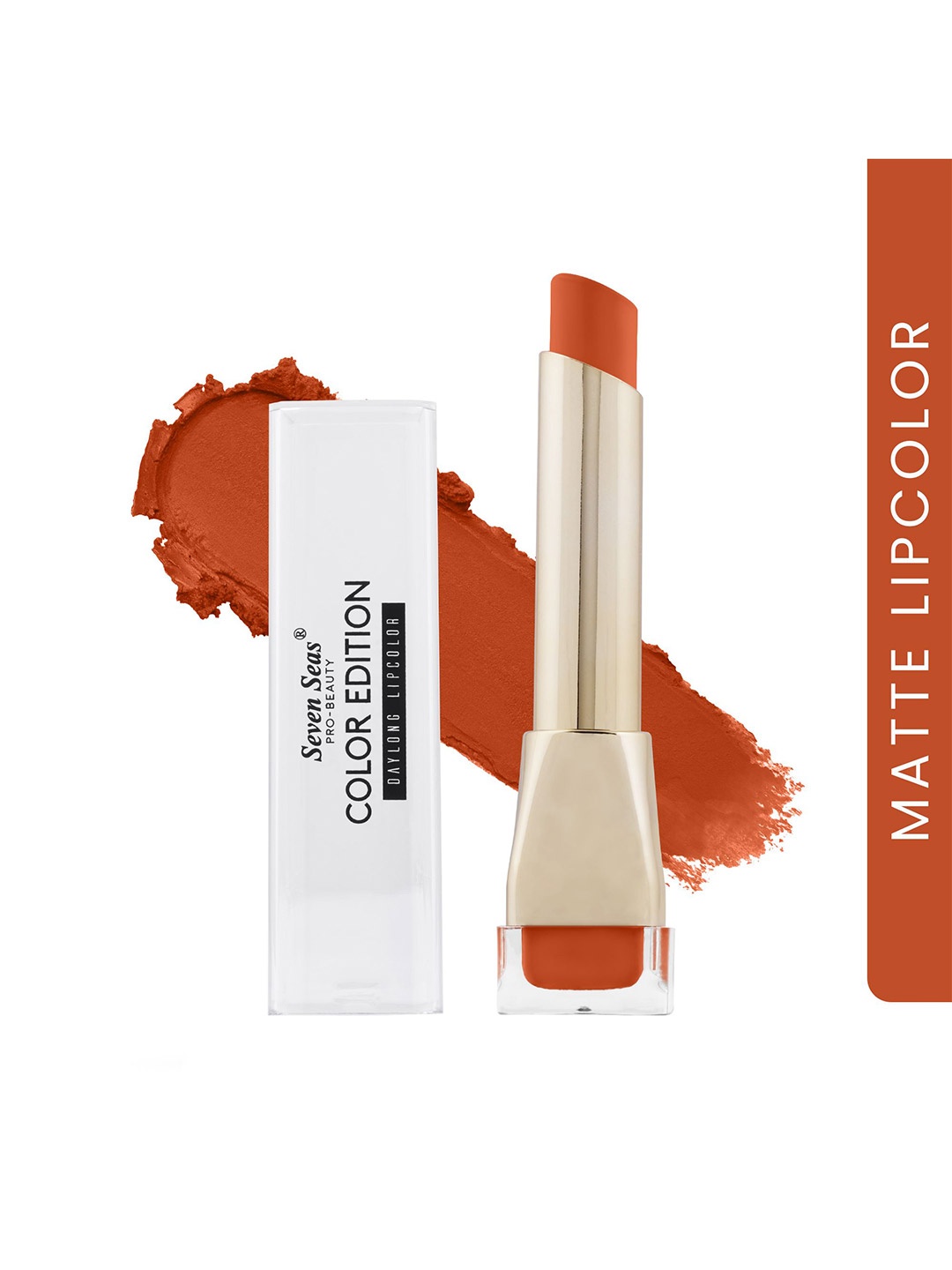 

Seven Seas Color Edition Day Long Waterproof Matte Lip Color - Cardinal 318, Orange