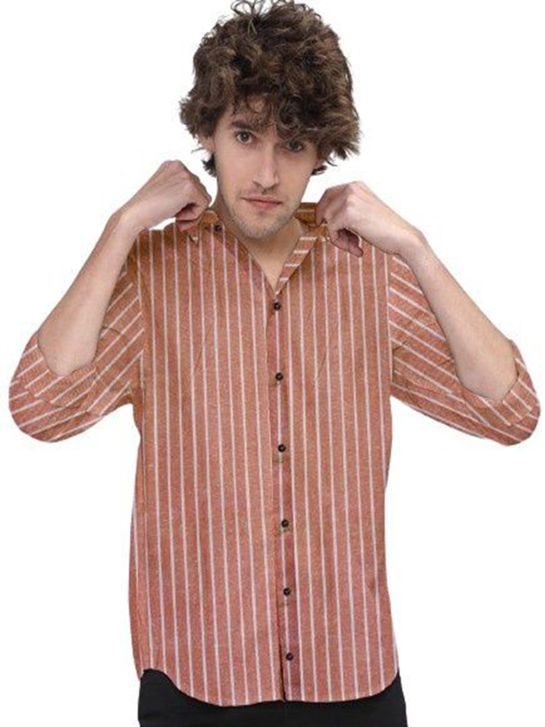 

ISUEL FAB Men Opaque Printed Casual Shirt, Orange