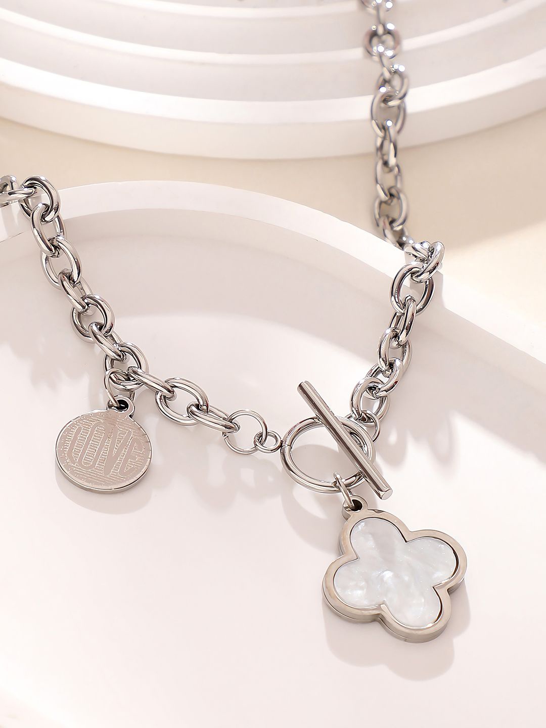 

French Accent Men Silver-Plated Chain