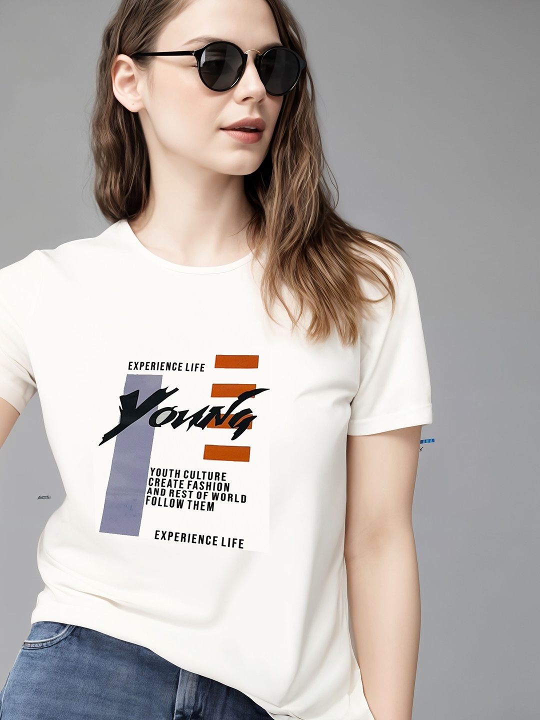 

DressBerry Women Printed T-shirt, White