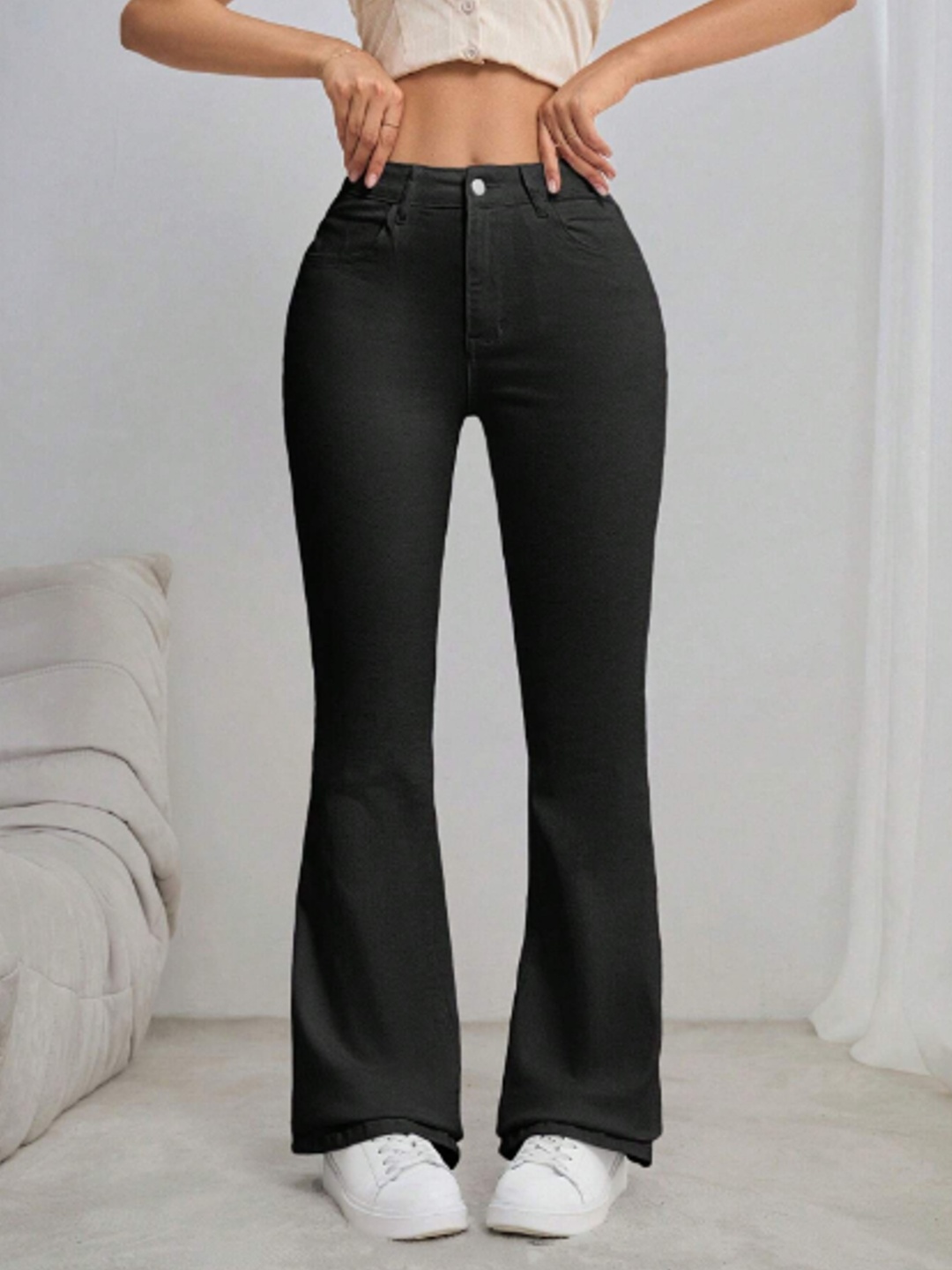 

Metronaut Women Comfort Bootcut Jeans, Black