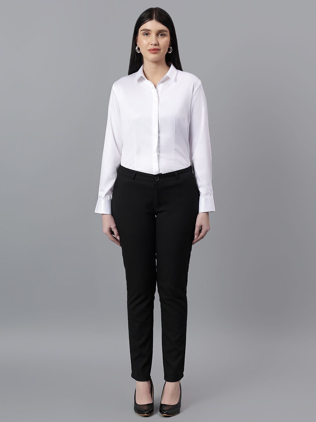 

Cantabil Women Original Slim Fit Opaque Formal Shirt, White